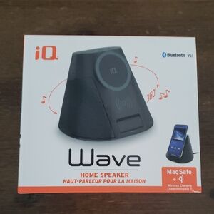IQ Wave Black Bluetooth Home Speaker With MagSafe Wireless Charging - New In Box